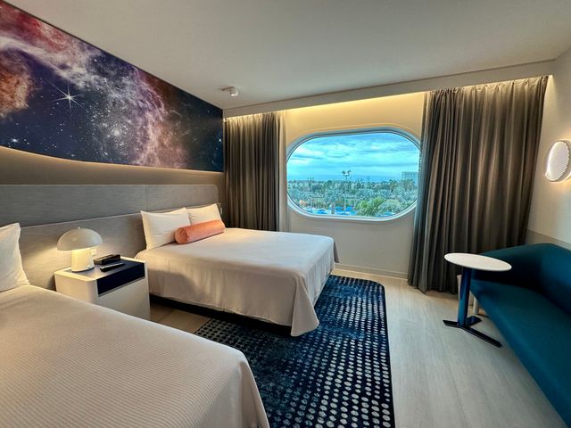 A hotel room at Universal's Stella Nova hotel.