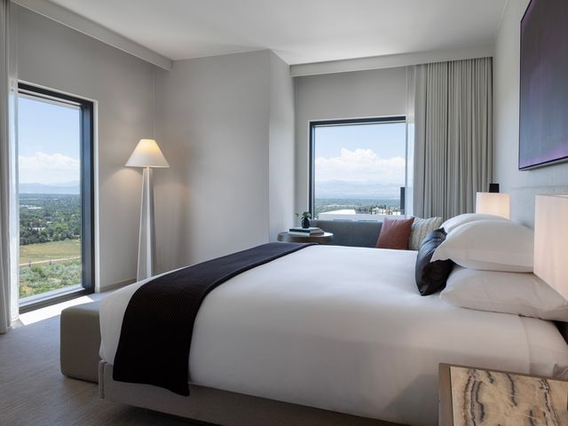 A corner hotel room at Kimpton Hotel Claret.