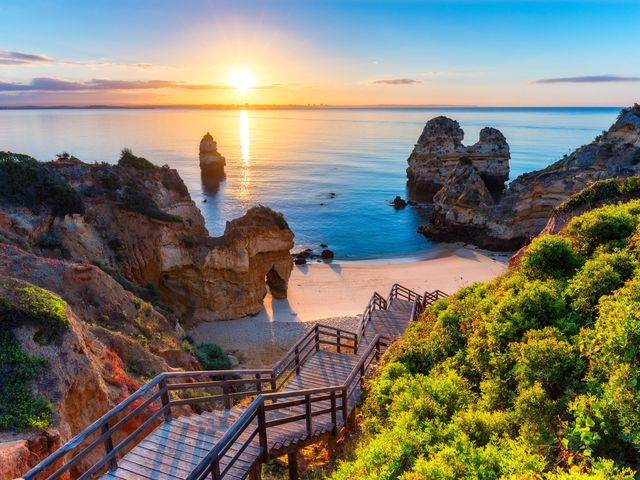 A beach cove on Algarve in Portugal.
