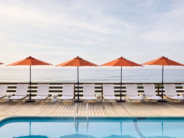 The pool at Marram Montauk facing the ocean.