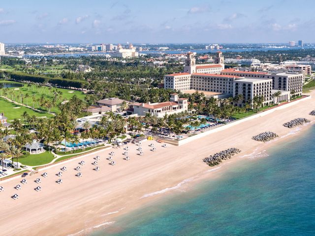 An aerial view of The Breakers Palm Beach in Florida.