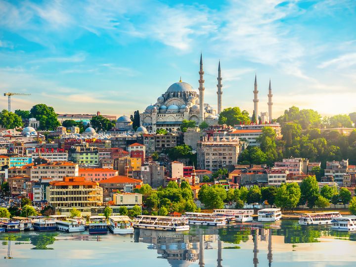 Golden Horn Bay in Istanbul on a sunny day