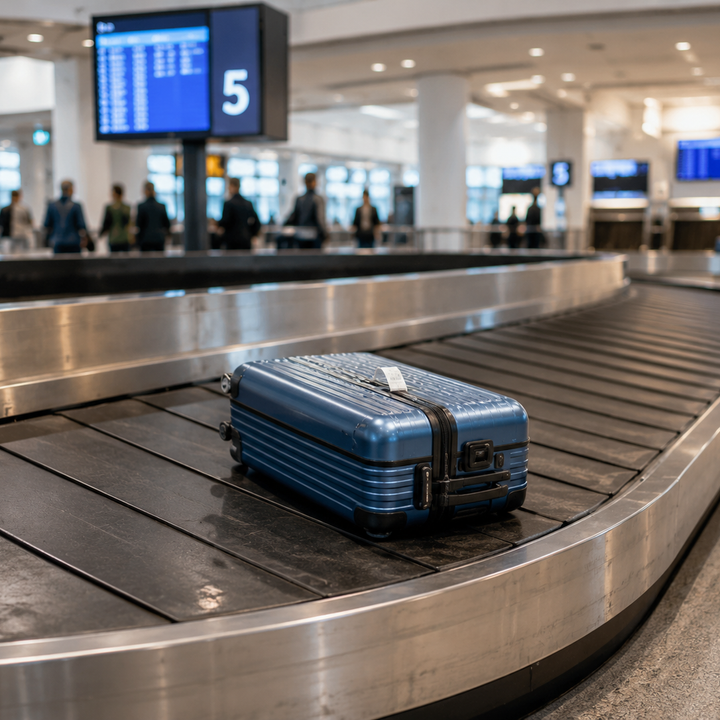 single bag on luggage carousel