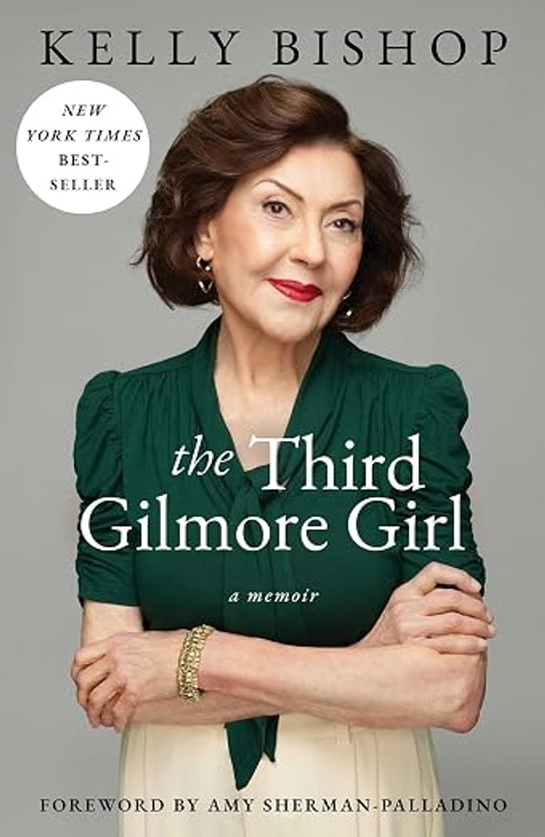 Cover image of "The Third Gilmore Girl" by Kelly Bishop featuring an arms-crossed portrait of the author wearing a green blouse